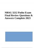 NRSG 3212 Patho Exam Final Review Questions & Answers Complete 2023