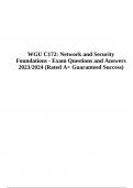 WGU C172 Network and Security Foundations: Final Exam Questions With Answers (Latest Updated 2023/2024 Rated A+)