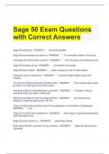 Sage 50 Exam Questions with Correct Answers 