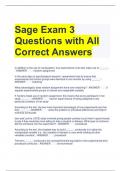Sage Exam 3 Questions with All Correct Answers