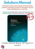 Solutions Manual For Theories of Development Concepts and Applications 6th Edition By William Crain 9780205810468 ALL CHAPTERS .