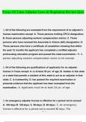 Texas All Lines Adjuster Laws & Regulation Review Quiz .questions and answers} (2022/2023) (verified answers)