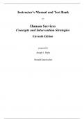 Human Services Concepts and Intervention Strategies 11th Edition By Joseph Mehr, Ronald Kanwischer (Instructor Manual with Test Bank)