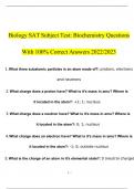 BioChemistry Test Bank All 23 chapters complete, Questions and Answers with complete solutions