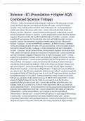 Science - B1 (Foundation + Higher AQA Combined Science Trilogy)