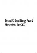 Edexcel AS Level Biology (8BI0) Paper 2 Mark scheme June 2022