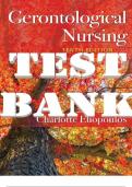 TEST BANK for Gerontological Nursing 10th Edition by Charlotte Eliopoulos. ISBN-13 978-1975161002 (Complete 36 Chapters in 460 Pages)