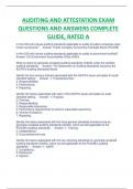 AUDITING AND ATTESTATION EXAM  QUESTIONS AND ANSWERS COMPLETE  GUIDE, RATED A