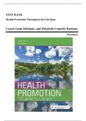 Test Bank - Health Promotion Throughout the Life Span, 9th Edition (Edelman, 2018), Chapter 1-25 | All Chapters