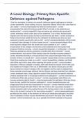 A Level Biology: Primary Non-Specific Defences against Pathogens