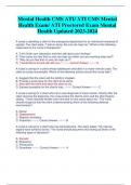 Mental Health CMS ATI/ ATI CMS Mental  Health Exam/ ATI Proctored Exam Mental  Health Updated 2023-2024