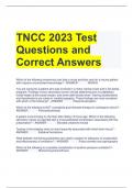 Bundle TNCC Exam Questions and All Correct Answers