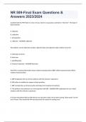 NR 509-Final Exam Questions & Answers 2023/2024