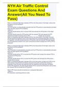 NYH Air Traffic Control Exam Questions And Answer(All You Need To Pass)