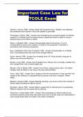 Important Case Law for TCOLE Exam