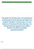 Primary Care: Art and Science of Advanced Practice Nursing - An Interprofessional Approach 5th edition Dunphy Test Bank