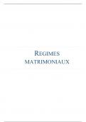 Note de Cours Droit des régimes matrimoniaux