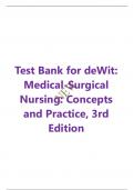 DeWit: Medical-Surgical Nursing: Concepts & Practice, 3rd Edition Test Bank