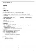 AQA   AS HISTORY Tsarist and Communist Russia, 1855–1964 Component 1H Autocracy, Reform and Revolution: Russia, 1855–1917 FINAL MAY 2023