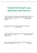 NASM CES Final Exam Questions And Answers