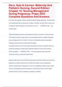 Ricci, Kyle & Carman: Maternity And Pediatric Nursing, Second Edition: Chapter 12: Nursing Management During Pregnancy; Prepu 2023 Complete Questions And Answers