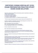 CERTIFIED CODING SPECIALIST (CCS) EXAM PREPARATION PRACTICE STUDY GUIDE EXAM SOLUTION