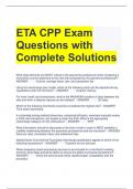 ETA CPP Exam Questions with Complete Solutions