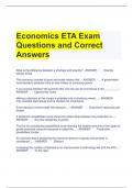 Economics ETA Exam Questions and Correct Answers