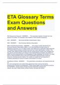 Bundle For  ETA Exam Questions and Correct Answers