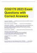 COG170 2023 Exam Questions with Correct Answers