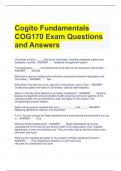 Cogito Fundamentals COG170 Exam Questions and Answers