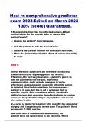 Hesi  rn comprehensive predictor  exam 2023.Edite
