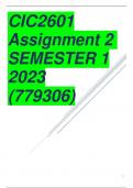 CIC2601  Assignment 2  SEMESTER 1  2023  (779306