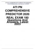 ATI PN COMPREHENSIVE PREDICTOR 2020 REAL EXAM 180 Questions And Answers. Latest 2023