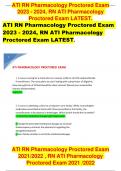ATI RN Pharmacology Proctored Exam 2023 - 2024, RN ATI Pharmacology  Proctored Exam LATEST
