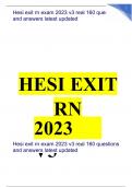 Hesi exit rn exam 2023 v3 real 160 questions and answers latest updated