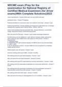 NRCME exam (Prep for the examination for National Registry of Certified Medical Examiners (for driver exams)With Complete Solutions)2023