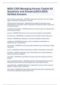 WGU C202 Managing Human Capital All Questions and Answers|2023-2024| Verified Answers