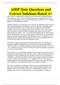 AHIP Quiz Questions and Correct Solutions Rated A+