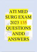 ATI MED SURG EXAM 2023 135 QUESTIONS AND ANSWERS