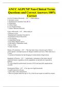 ANCC AGPCNP Non-Clinical Terms Questions and Correct Answers 100% Correct