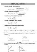 Physics important notes (Rectilinear Motion)