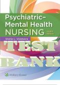 Psychiatric-Mental Health Nursing 8th Edition Videbeck Shelia. ISBN 9781975116378. (All Chapters 1-24). TEST BANK.
