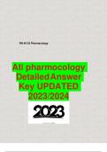 Ati pharmocology Detailed Answer Key UPDATED 2023/2024