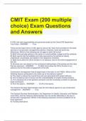 CMIT Exam (200 multiple choice) Exam Questions and Answers