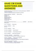 AAAE CM EXAM QUESTIONS AND ANSWERS