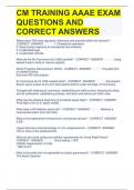 CM TRAINING AAAE EXAM QUESTIONS AND CORRECT ANSWERS