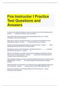 Fire Instructor I Practice Test Questions and Answers