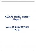 AQA AS LEVEL Biology Paper 2 June 2018 QUESTION  PAPER