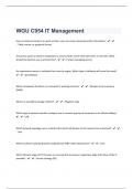 WGU C954 IT Management 69 Questions With Complete Solutions